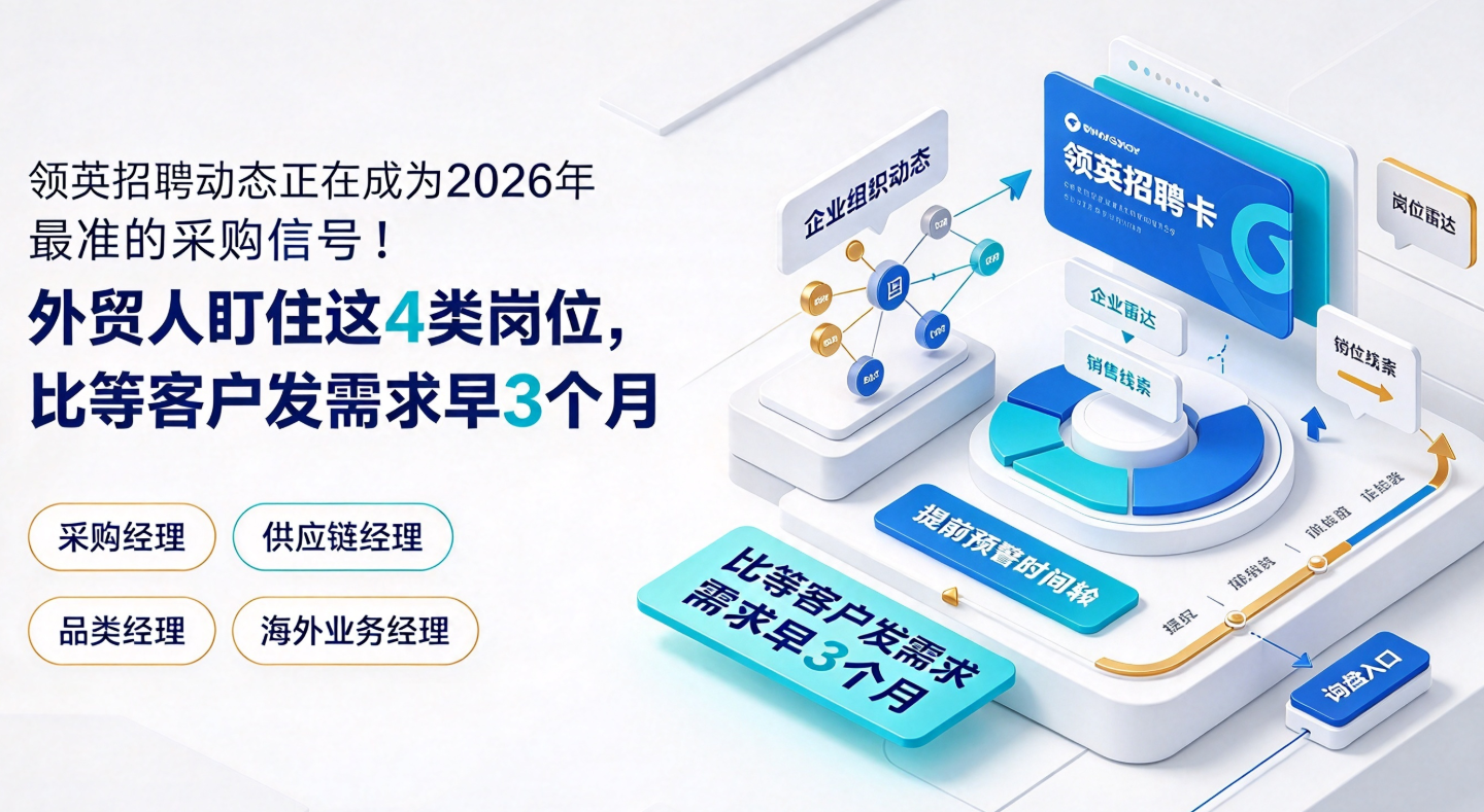 领英招聘动态正在成为2026年最准的采购信号！外贸人盯住这4类岗位，比等客户发需求早3个月 