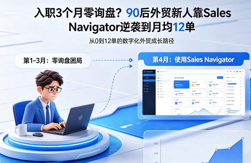 入职3个月零询盘？90后外贸新人靠Sales Navigator逆袭到月均12单