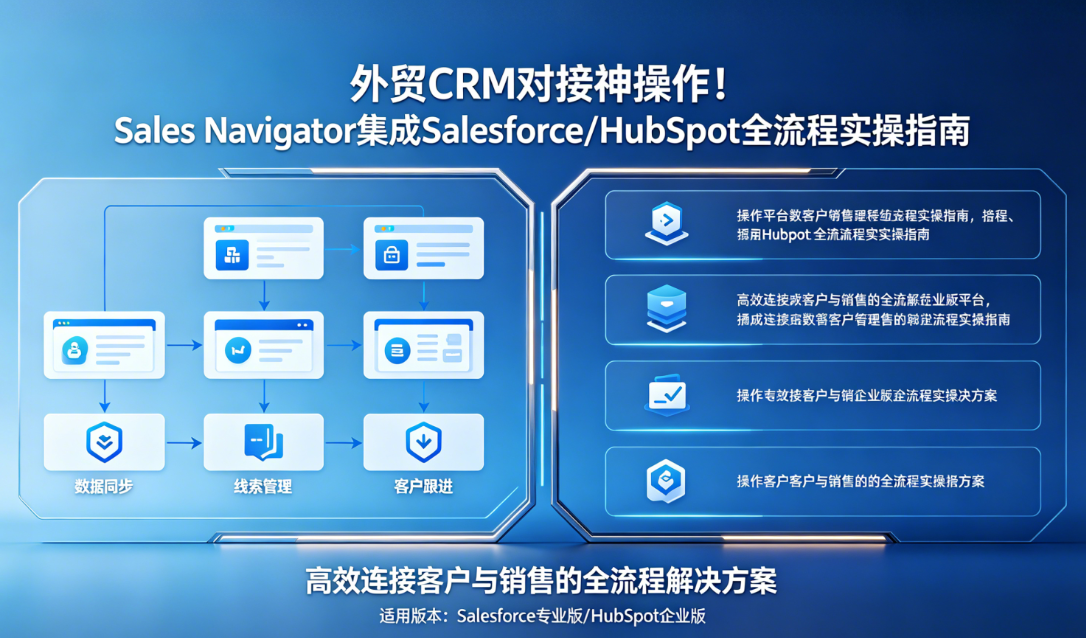 外贸CRM对接神操作！Sales Navigator集成Salesforce/HubSpot全流程实操指南