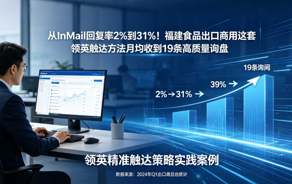 从InMail回复率2%到31%！福建食品出口商用这套领英触达方法月均收到19条高质量询盘