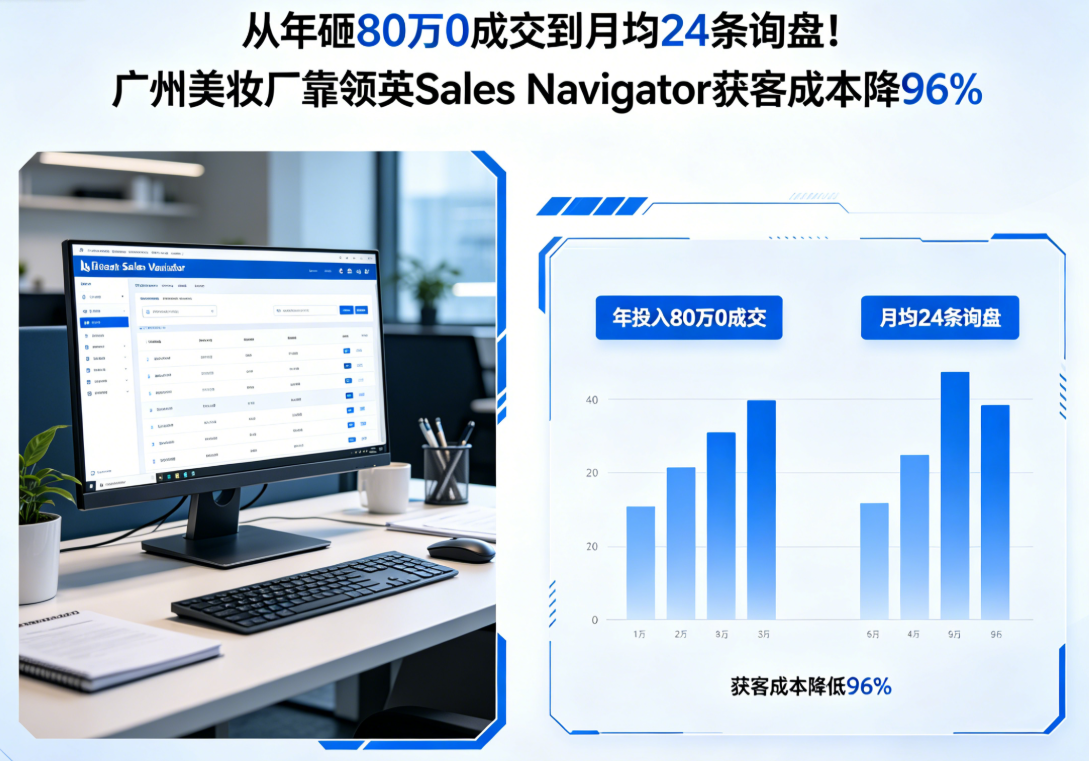 从年砸80万0成交到月均24条询盘！广州美妆厂靠领英Sales Navigator获客成本降96%
