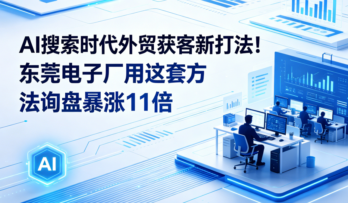 AI搜索时代外贸获客新打法！东莞电子厂用这套方法询盘暴涨11倍 