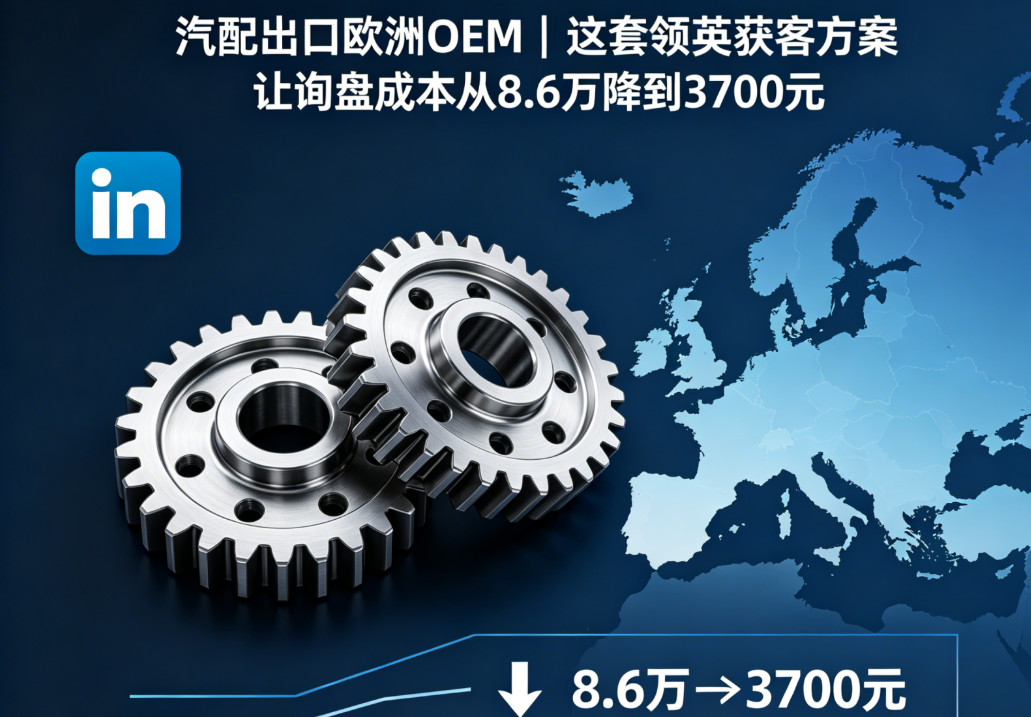 汽配出口欧洲OEM｜这套领英获客方案让询盘成本从8.6万降到3700元