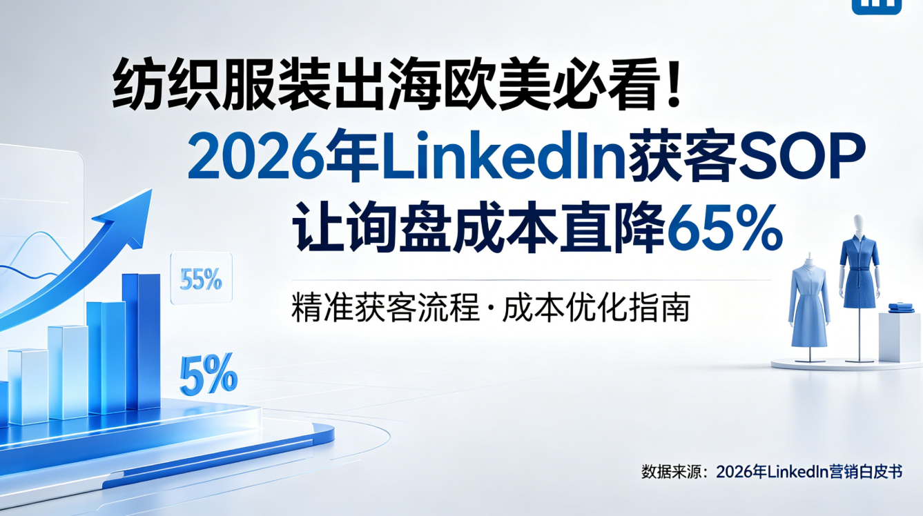 纺织服装出海欧美必看！2026年LinkedIn获客SOP让询盘成本直降65%