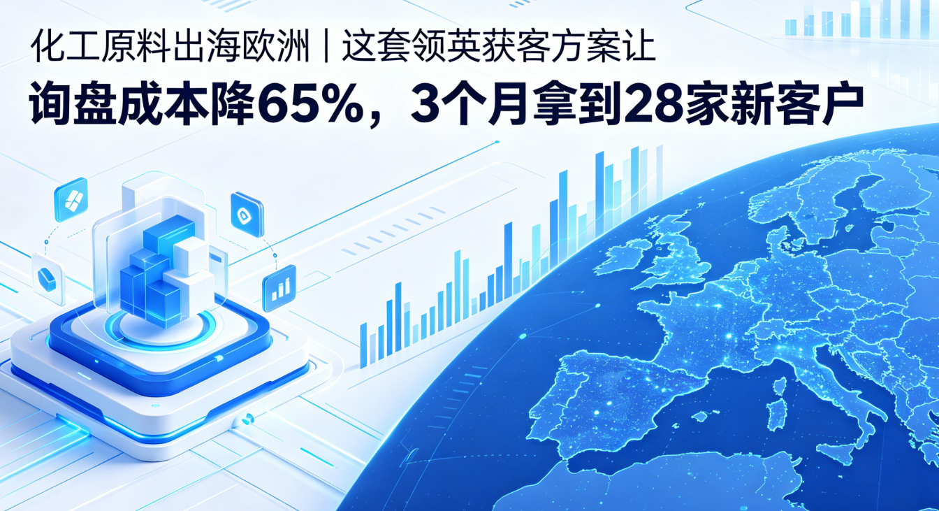 化工原料出海欧洲｜这套领英获客方案让询盘成本降65%，3个月拿到28家新客户