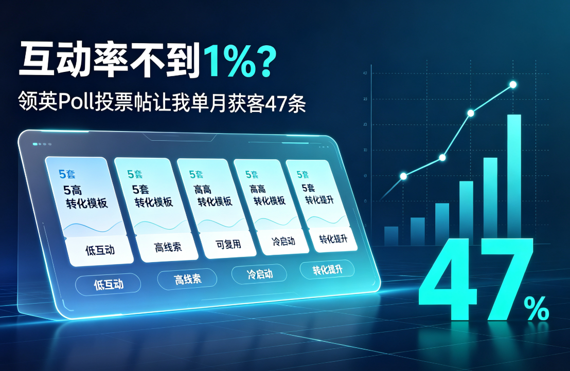 互动率不到1%？领英Poll投票帖让我单月获客47条，附5套高转化模板