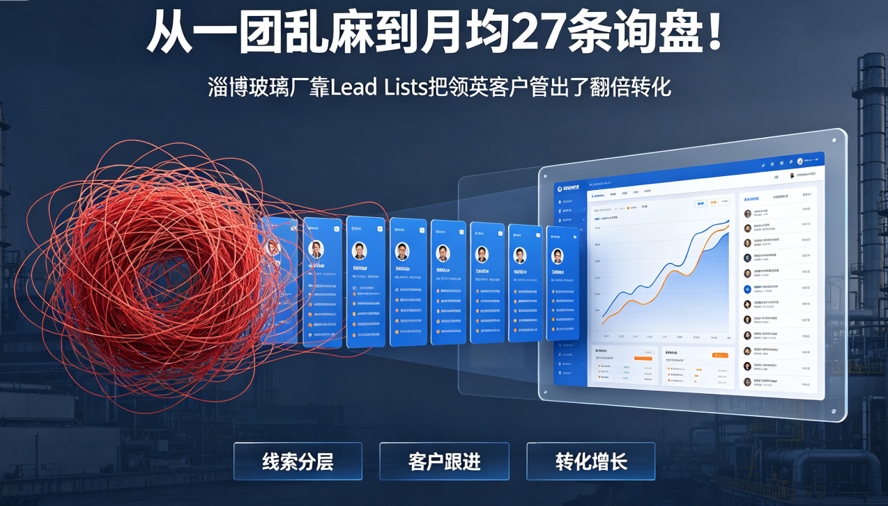 从一团乱麻到月均27条询盘！淄博玻璃厂靠Lead Lists把领英客户管出了翻倍转化