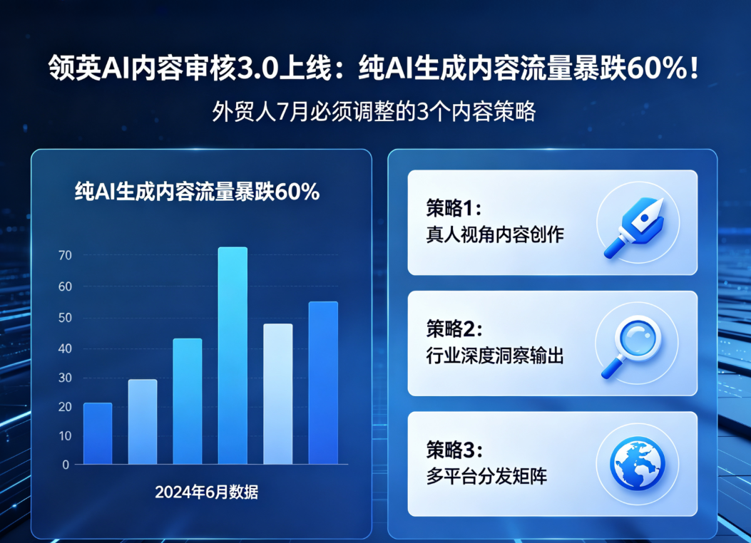 领英AI内容审核3.0上线：纯AI生成内容流量暴跌60%！外贸人7月必须调整的3个内容策略