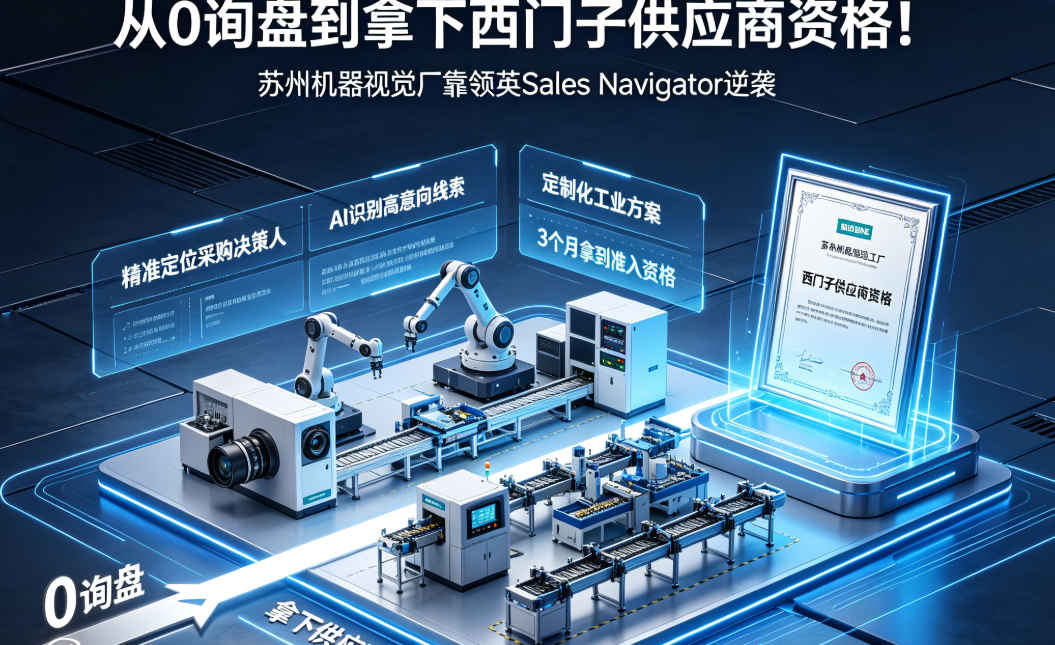 从0询盘到拿下西门子供应商资格！苏州机器视觉厂靠领英Sales Navigator逆袭 