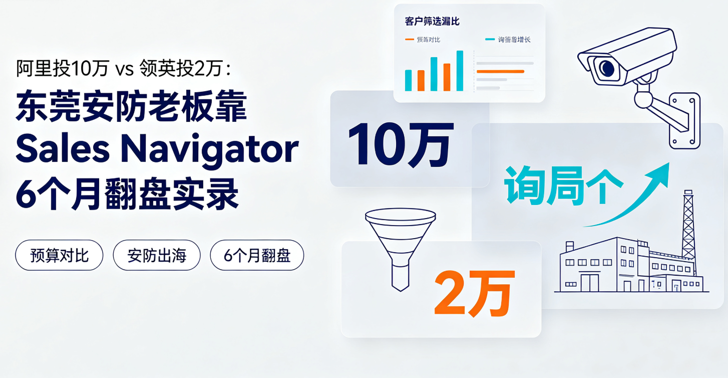 阿里投10万 vs 领英投2万：东莞安防老板靠Sales Navigator 6个月翻盘实录