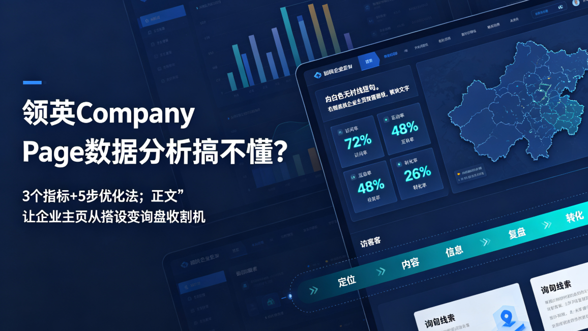 领英Company Page数据分析搞不懂？3个指标+5步优化法让企业主页从摆设变询盘收割机