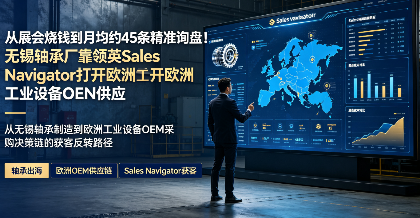 从展会烧钱到月均约45条精准询盘！无锡轴承厂靠领英Sales Navigator打开欧洲工业设备OEM供应链