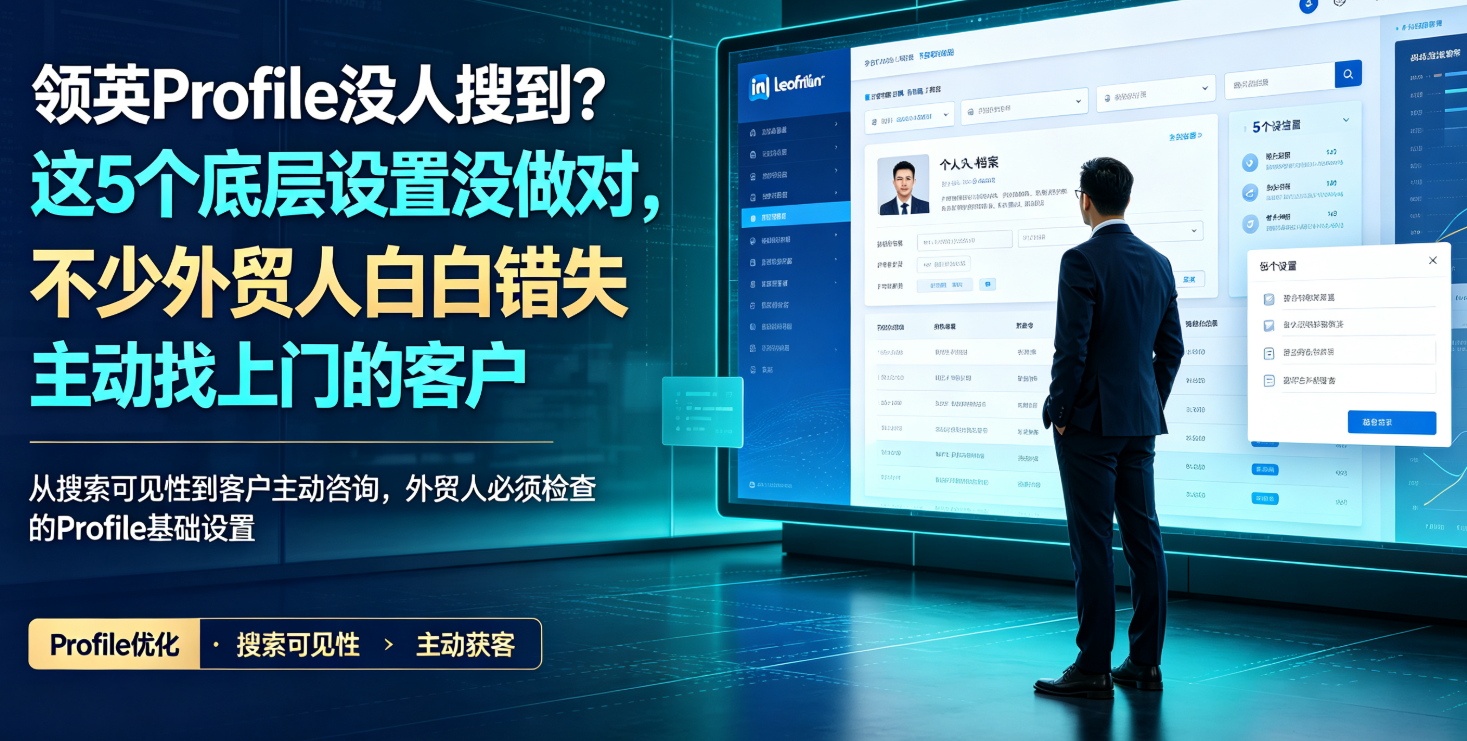 领英Profile没人搜到？这5个底层设置没做对，不少外贸人白白错失主动找上门的客户 
