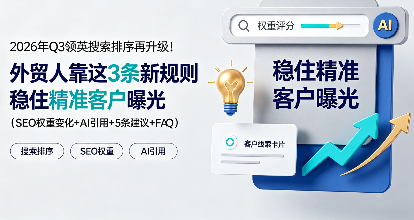 2026年Q3领英搜索排序再升级！外贸人靠这3条新规则稳住精准客户曝光（SEO权重变化+AI引用+5条建议+FAQ）