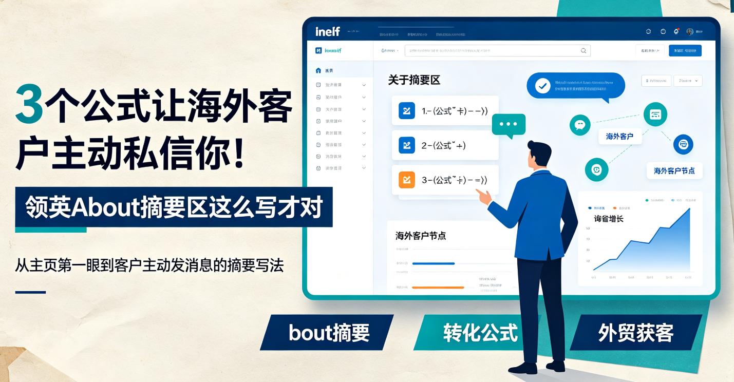 3个公式让海外客户主动私信你！领英About摘要区这么写才对