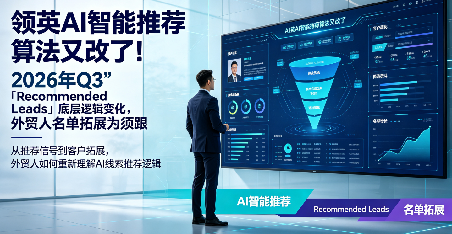 领英AI智能推荐算法又改了！2026年Q3「Recommended Leads」底层逻辑变化，外贸人名单拓展必须跟上