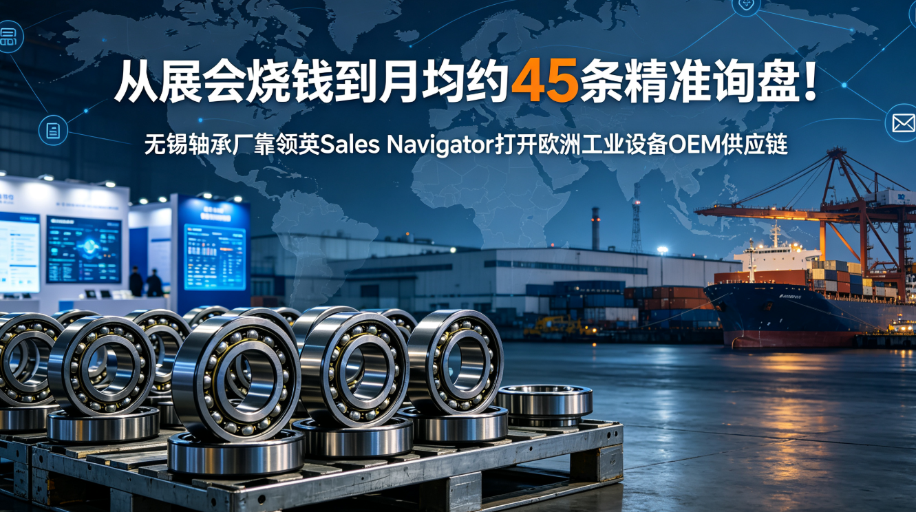 从展会烧钱到月均约45条精准询盘！无锡轴承厂靠领英Sales Navigator打开欧洲工业设备OEM供应链