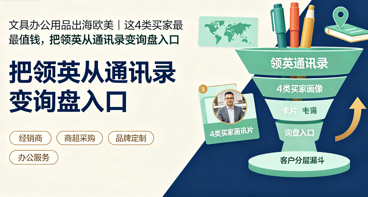 文具办公用品（Stationery）出海欧美｜这4类买家最值钱，把领英从通讯录变询盘入口