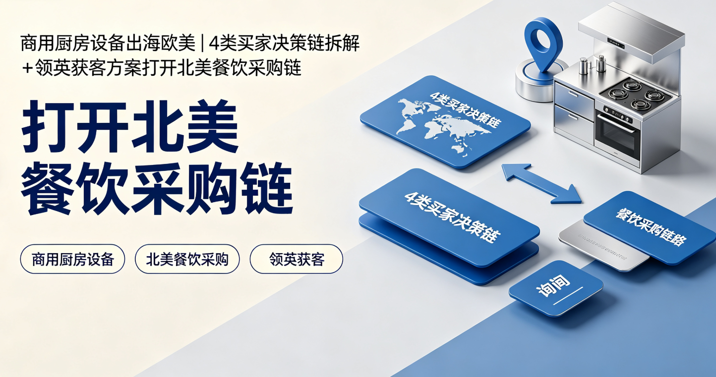 商用厨房设备出海欧美｜4类买家决策链拆解+领英获客方案打开北美餐饮采购链 