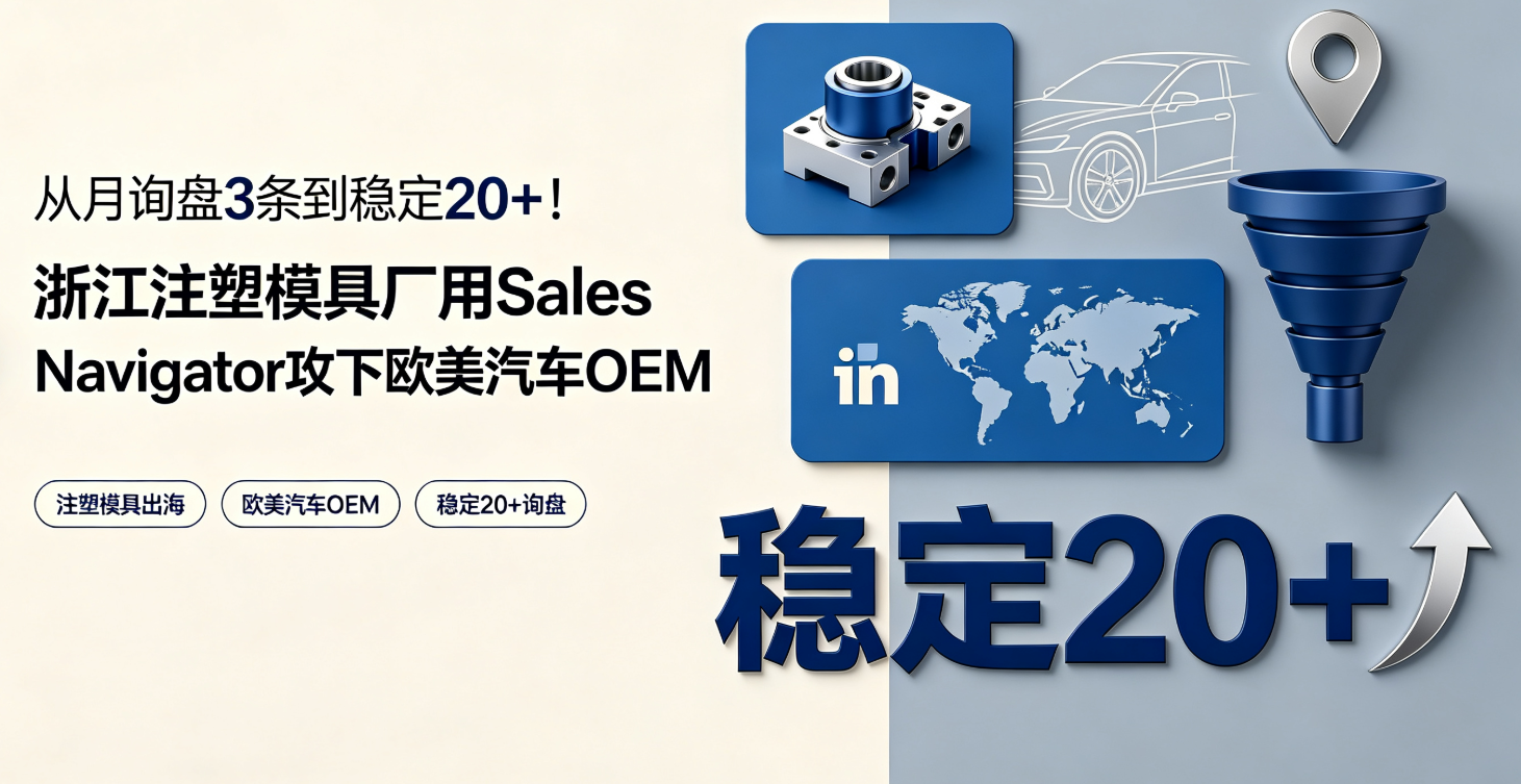 从月询盘3条到稳定20+！浙江注塑模具厂用Sales Navigator攻下欧美汽车OEM 