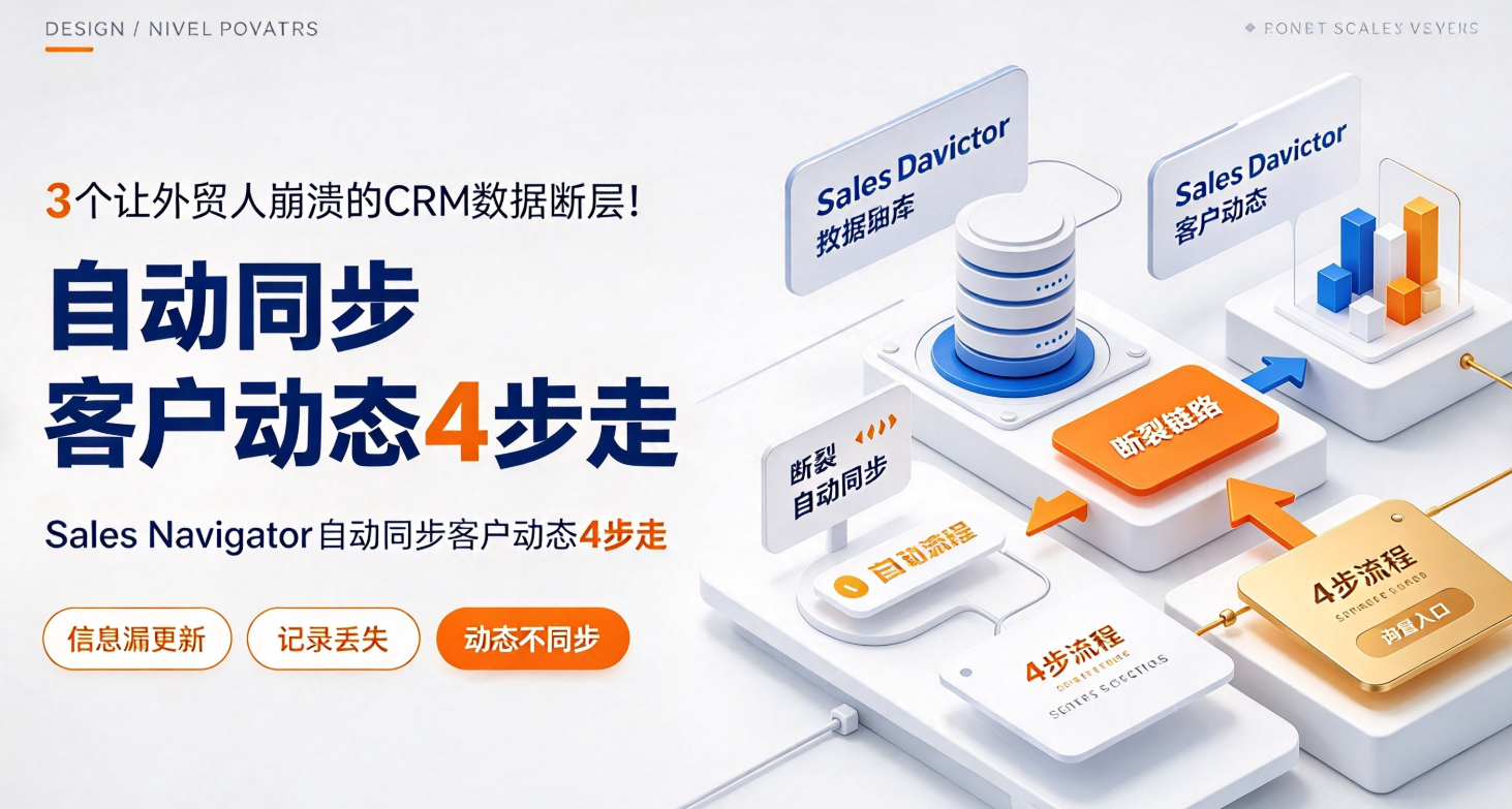 3个让外贸人崩溃的CRM数据断层！Sales Navigator自动同步客户动态4步走