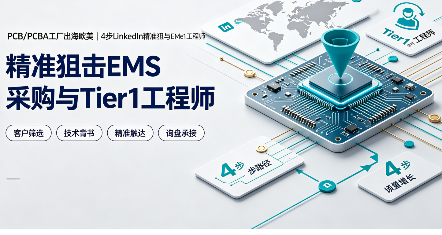 PCB/PCBA工厂出海欧美｜4步LinkedIn精准狙击EMS采购与Tier1工程师 