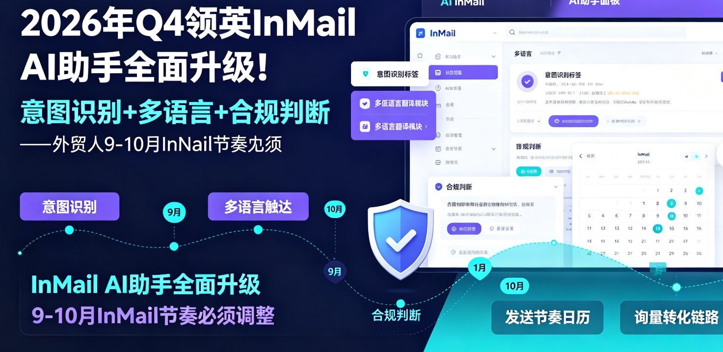 2026年Q4领英InMail AI助手全面升级！意图识别+多语言+合规判断——外贸人9-10月InMail节奏必须调整