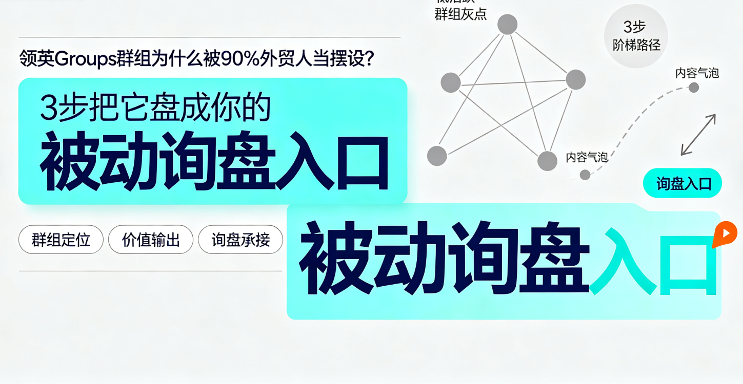 领英Groups群组为什么被90%外贸人当摆设？3步把它盘成你的被动询盘入口 