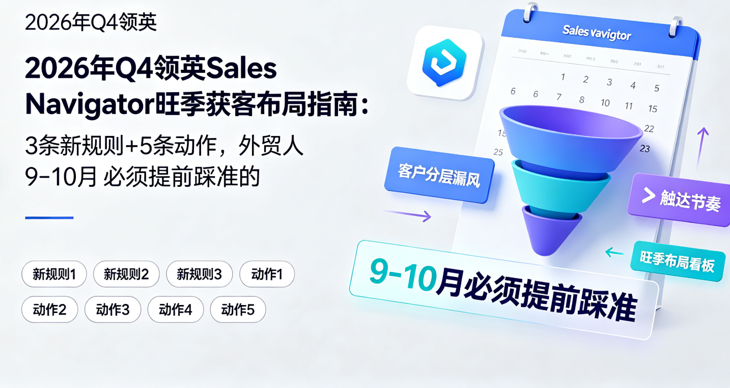 2026年Q4领英Sales Navigator旺季获客布局指南：3条新规则+5条动作，外贸人9-10月必须提前踩准的精准触达节奏